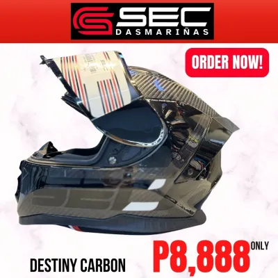 SEC DESTINY CARBON FULL FACE BLACK/WHITE