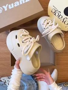 拖鞋 Versatile crocs for women to wear on the outside超火厚底洞洞鞋女2025时尚eva拖鞋外穿防滑小个子增高凉拖