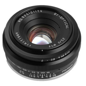 TTArtisan 25mm F/2.0 APS-C Format Sony E | Nikon Z | M43 Micro Four Thirds | FUJIFILM X Mount Portrait Pancake Prime Lens Large Aperture Full Metal Body MF Manual Focus 9.8" Focusing Distance for Smooth Bokeh and Low Light Photography | JG Superstore
