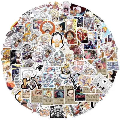 ลิงอะนิเมะเรื่องวันพีช100/50ชิ้น D. Luffy Gare 5สติ๊กเกอร์กราฟฟิตีสำหรับหมวกกันน็อกจักรยานทำรายงานด้วยมือกล่องดินสอสติ๊กเกอร์ LanLanStickersWorld