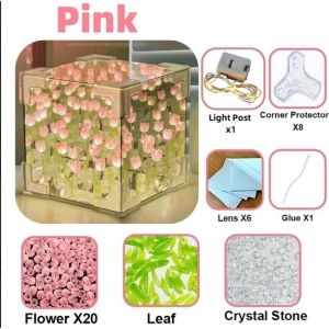 Kebidumei Christmas Rubiks Cube Nightlight DIY Magic Cube Decoration Night Light LED Handmade Luminous Mirror Decorations Party Decoration Mood Lights Santa Claus Ornaments Gifts