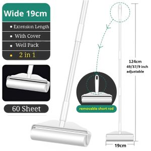 HOMEKING |【19/24cm】Long Pole Sticky Roller Mop Dust Sticky Remover Sticky Lint Roller for Dust Hair Pet Rambut Melekit Pelekat