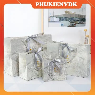 Túi Quà Tặng Vân Đá Túi Giấy Cứng Sự Kiện Đám Cưới Cửa Hàng Túi Quà Quần Áo