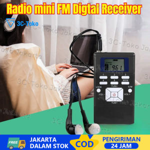 HRD-102 Portable FM Radio Receiver LCD Display DSP Pemutar Radio Mini Saku Mini FM Digital/Ori/GaransiRadio Saku Mini FM Digital Receiver DSP plus Earphone - Radio Saku CHWB