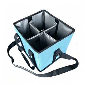 SLIGHTDELVE Large Capacity Car Drink Carrier Bag No-Spill 4 Compartment Vehicle Drink Storage Bag Durable Portable Car Cup Storage Pouch Road Trip