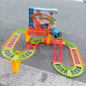Mainan Electric Track King Train 24 Pcs Multiple Assembly Methods P835 | Mainan Anak Laki-laki Kereta Set Dengan Track Bisa Di Bongkar Pasang | Mainan DIY Rapid Track Dudu Pakai Baterai A2 Kemasan Kardus Bahan Berkualitas.