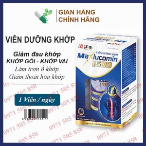 Viên dưỡng khớp MAX GLUCOSAMIN 1500 NCP Hỗ trợ thoái hóa khớp đau mỏi vai gáy đau lưng - hộp 30v
