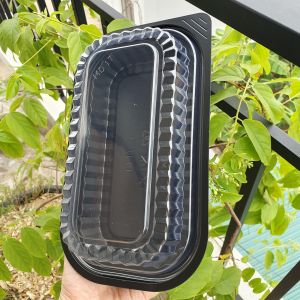 SET 50 Khay Hộp nhựa Hình Chữ Nhật MẠNH ĐỨC - Hộp đế đen nắp trong