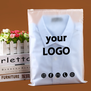【NEW A 】50PCSCustom Storage Frosted Zipper Bags Home Clothing Shirts Business Small Business Packaging Product Bags Print Your Own Logo