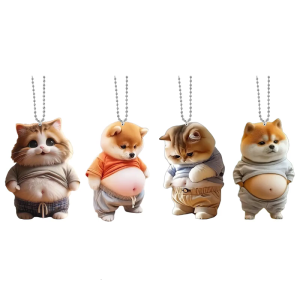 Unique Pearls & Acrylic Flat Pendant Stylish Auto Rearview Mirror Charm Decorative Toy for Your Car Interior Designs