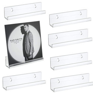 Dream Hunter 2/6/8Pcs Transparent Acrylic Record Shelf Stand Wall Mounted Record Holder for Vinyl Album Display Storage Rack