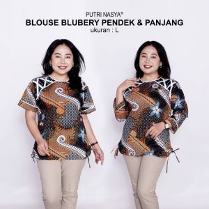 Putri Nasya Blouse Big Size Wanita Atasan Batik Jumbo LD 140 Pakaian Atasan Model Blus Jumbo Seragam Kerja Batik / Pakaian Kekinian L-XL-2L-3L-4L-5L-6L-7L / Baju Batik Kerja Kantor Wanita Model Terkini