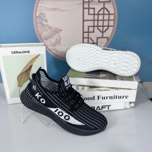 New style round toe student shoes mens flying woven breathable coconut shoes Korean style trendy sports and leisure shoes