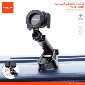 [MOXOM] 360° Phone Holder Car Magnetic multifunctional clip arm Dashboard Windscreen Table Strong Stable extendable