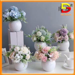 Lọ Hoa Giả Mini Để Bàn Hoa Trang Trí Hồng Nhí Mix Cao 16cm Decor Nhà Cửa DC-128