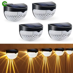 🔥【Readystock】🔥 Solar Fence Light 6LED Semicircular Table Ladder Light / Waterproof Solar Fence Lights Energy Garden Lamps/Outdoor Waterproof Night Light for Garden/Patio/Yard/Garage/Water Drop Effect Wall Lamp Garden Lamp Corridor Lamp Staircase Lamp