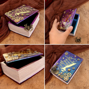 Box Mold Epoxy Resin Casting Molds with Lid Book-shape Silicone Mold for DIY Gift Box Organizer Box Tissue for C