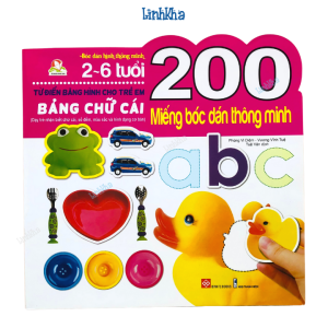 Bảng chữ cái - Bé học tiếng anh - Toán - Sách 200 miếng bóc dán thông minh cho bé 2 - 6 tuổi - Đinh Tị