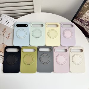 Wireless Charging Magnetic Rotate Kickstand Liquid Silicone Case For Huawei Pura X View Slim Skin Fleece Protection Phone Cover