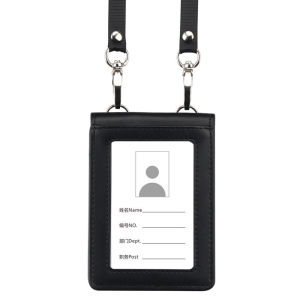 คุณภาพสูง Cowhide US ID ตํารวจซองใส่บัตร Lanyard อย่างเป็นทางการธุรกิจบัตรคีย์การ์ดใบอนุญาตทํางานผู้ถือ