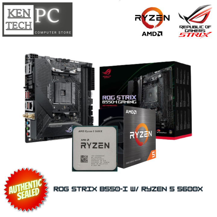 ASUS ROG STRIX B550I Gaming ITX Motherboard Bundle with Ryzen 5 5600x