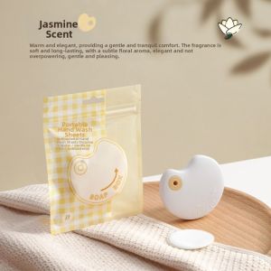 CANICECA Lemon and Jasmine Scent Travel Soap Sheets Clean Stain Removal Scented Soap  Boxed Disposable Hand Soap Sheets Home Travel
