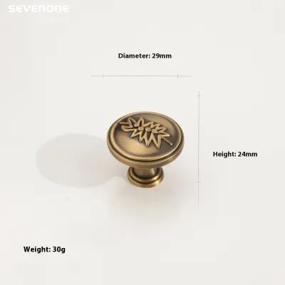 High-End Light Luxury Cabinet Knob Bronze Cabinet Door Handle Drawer Knob Antique Brass Single-Hole Cabinet Handle