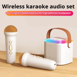 ไมโครโฟนเพื่อความบันเทิงภายในบ้านและเสียงลำโพงบลูทูธไร้สายออลอินวันไมโครโฟนเสียงขนาดเล็ก