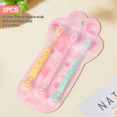 LAKOE 3IN1 Sikat Gigi Anak Toothbrush Bayi Lucu Kids Gosok Gigi Untuk 3-12 Tahun