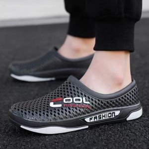 ZEEMIN Mans Summer New Baotou Hollow Out Outdoor Beach Sandals Injection Molding Round Toe Non Slip Low Top Slip On Light Cave Sandals