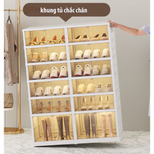 tủ giày gấp gọn 6 tầng để 24 đa năng gấp gọn có bánh xehàng thiết kế nội địa cao cấp