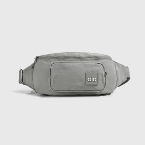 Water Resistant Fabric Fanny Pack Five Solid Color Front Zipper Pocket Label Logo Adjustable Wide Waist Strap Outdoor Travel Cross Shoulder Bag