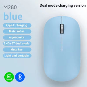 【SG Local Stock】Wireless Mouse Silent Click Dual Mode Bluetooth+2.4G Type-C Rechargeable Mouse for Laptop Office