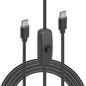 65W Type-C Fast Charging Cable Type-C Male to Male Extension Power Cable with Switches USB C Adapter Wire for Phone