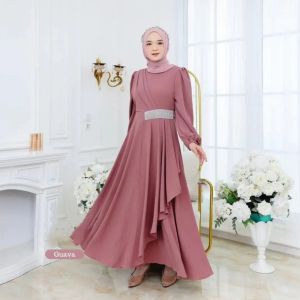 Salma Dress Ceruty Babydoll Premium Gamis Dewasa Wanita Terbaru Simple Elegan Pesta Kondangan 2023