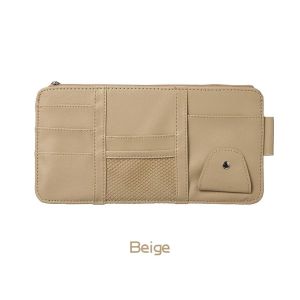 Car Sun Visor Organizer Multi-Pocket Business Card Storage Management Sunglasses Holder with Fashion Glasses Clip Card Slots & Pen Holders