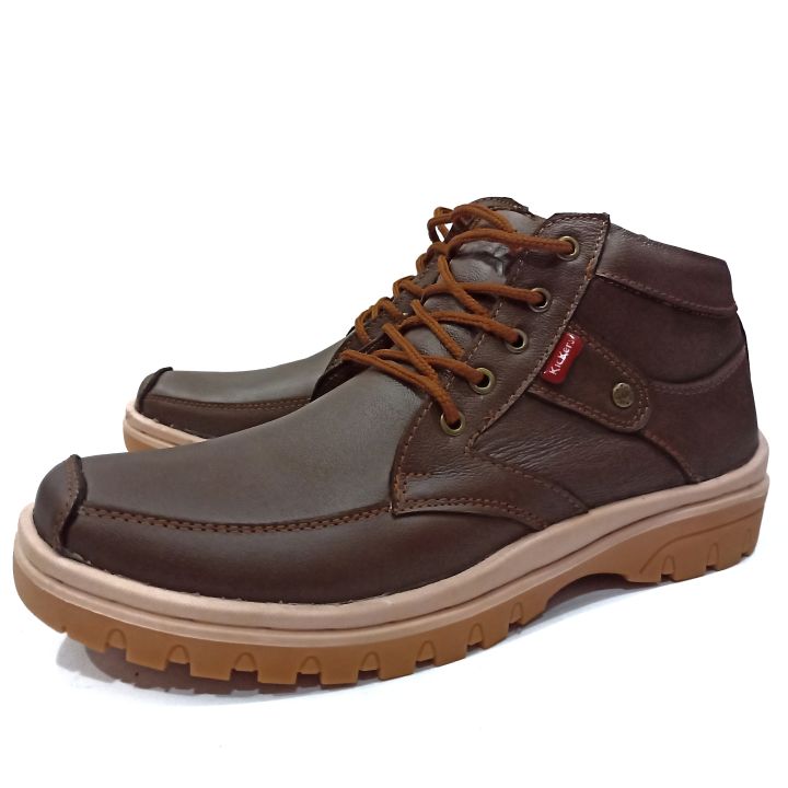 Sepatu Kickers Boot Pria casual kulit Asli Sepatu but Original