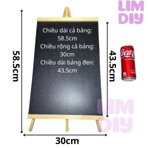 Bảng đen kèm giá vẽ bằng gỗ thông mini để bàn gấp gọn LIM DIY
