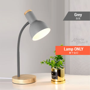 Nordic Adjustable Wood Metal Small Table Lamp Study Reading Bedside Bedroom Desk Night Light Bilik Lampu Baca Meja