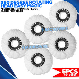 MW   High-Quality Microfiber Spin Mop Heads 360° Rotating Easy Magic Floor Cleaning Cloth Replacement - Microwire (5PCS)