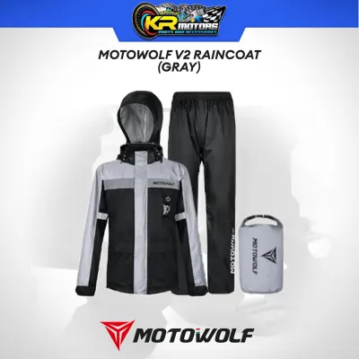 Motowolf Raincoat V2 with Light Indicator and Motowolf Raincoat V2B with Shoe Cover Raingear Rain Coat Water Repellant