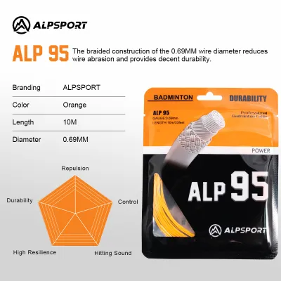 ALP 95 Badminton Racket Strings 0.69MM 26-34lbs Universal Resistant Badminton Line Mesh Line Nylon Fiber High-pound Bulk Pull Line Training Durability Cost-effectiveness