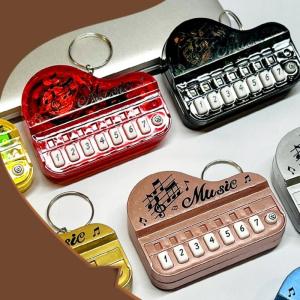 Pocket Sized Electronic Piano Keychain Toy With Multicolor Illuminated Keys Portable Music Learning Device For Children