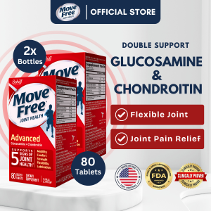 Move Free Joint Health Advanced Glucosamine+Chondroitin Bone & Joint Support 80 Tablets*2