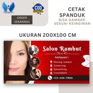 Cetak Spanduk Cetak Banner SALON RAMBUT KHUSUS WANITA Ukuran 200x100 Costom desain