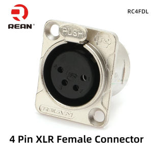 NEUTRIKs REAN Gold plated 4 Pin XLR Female Socket Connector D-type Mount Amplifier Receptacle YS1454BG YS1464BG YS1454 1-10PCS