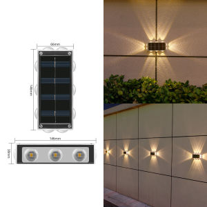 【Lifefree】NEW ไฟโซล่าเซลล์ โคมไฟติดผนังกลางแจ้ง แสง LED สำหรับตกแต่งสวน ระเบียง ประตูรั้ว กันน้ำ เปิดอัตโนมัติ