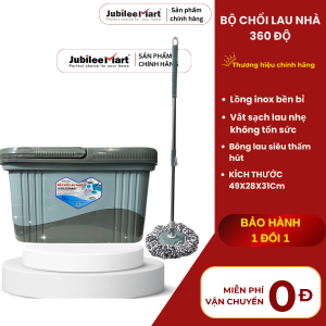 FreeShip- Bộ lau nhà Jubilee Mart tự vắt thông minh xoay 360 độ có bánh xe siêu sạch tiện lợi