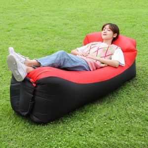 🔝 Original lazy inflatable sofa chair pillow for beach picnic outdoor ultralight sleeping bag air bed camping gear foldable sofabed bean double 2 person airbed single folding adult airbed lounge sopa on sale mini bedroom banana quality