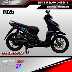 Stiker striping variasi transparant beat esp tahun 2016-2019